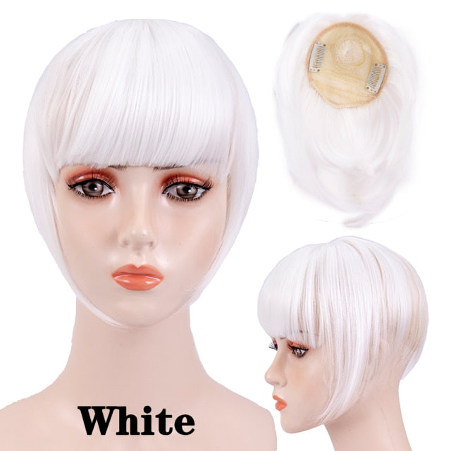 high temperature synthetic fiber fringe clip in bangs hair extensions