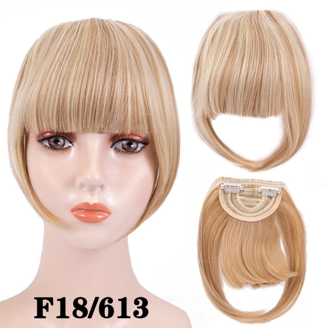 high temperature synthetic fiber fringe clip in bangs hair extensions xin f18-613 / 6inches