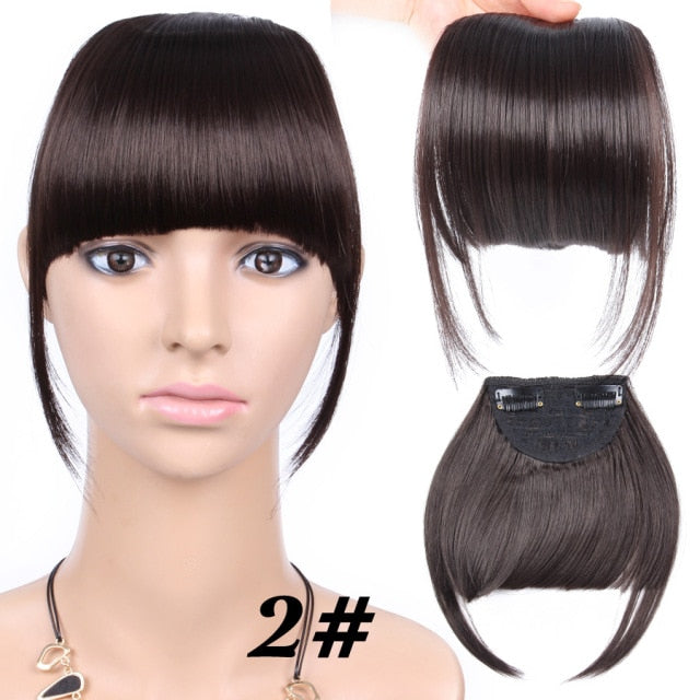 high temperature synthetic fiber fringe clip in bangs hair extensions 2 / 6inches