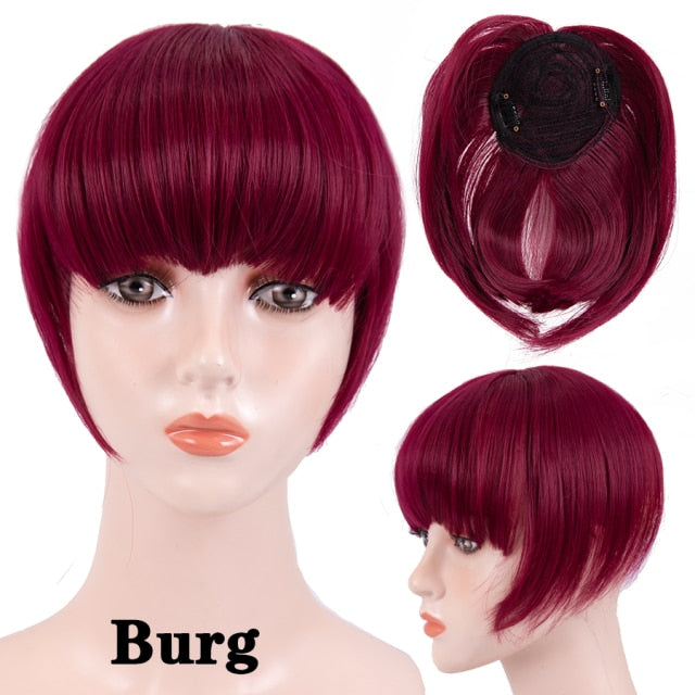 high temperature synthetic fiber fringe clip in bangs hair extensions