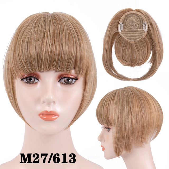 high temperature synthetic fiber fringe clip in bangs hair extensions xuan m27-613 / 6inches