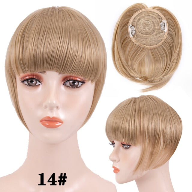 high temperature synthetic fiber fringe clip in bangs hair extensions