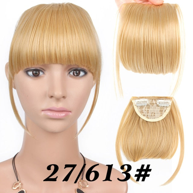 high temperature synthetic fiber fringe clip in bangs hair extensions 27-613 / 6inches