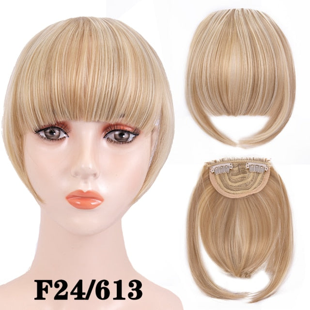 high temperature synthetic fiber fringe clip in bangs hair extensions