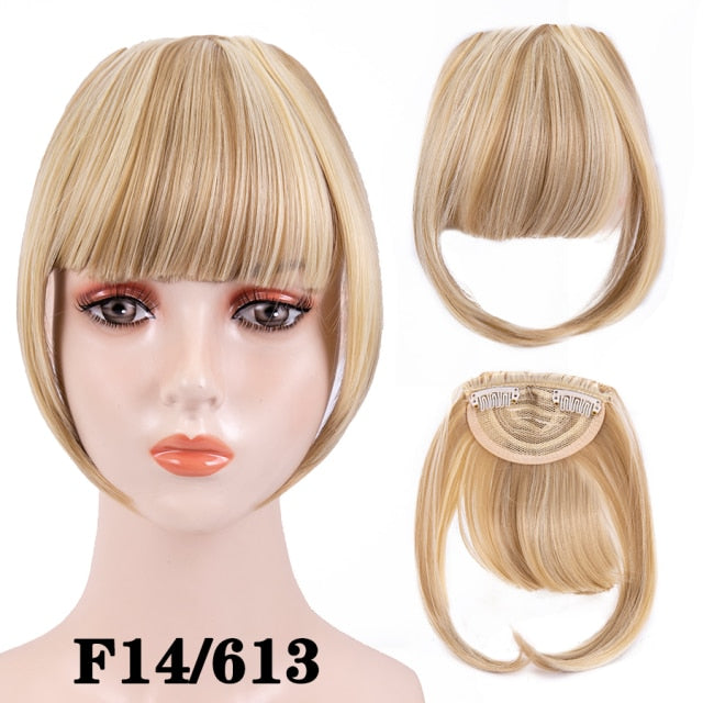 high temperature synthetic fiber fringe clip in bangs hair extensions xin f14-613 / 6inches