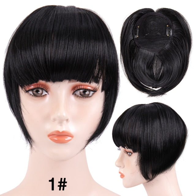 high temperature synthetic fiber fringe clip in bangs hair extensions