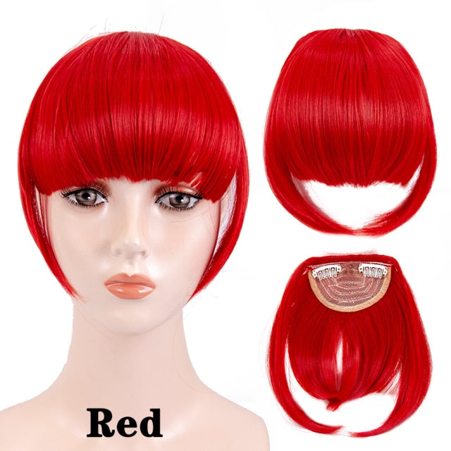 high temperature synthetic fiber fringe clip in bangs hair extensions