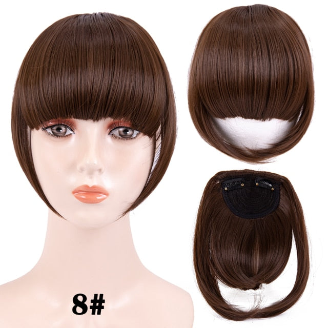 high temperature synthetic fiber fringe clip in bangs hair extensions xin 8 / 6inches