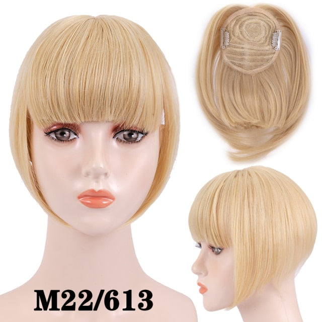 high temperature synthetic fiber fringe clip in bangs hair extensions