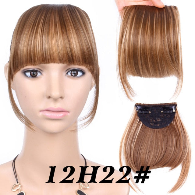 high temperature synthetic fiber fringe clip in bangs hair extensions 12h22 / 6inches