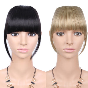 high temperature synthetic fiber fringe clip in bangs hair extensions