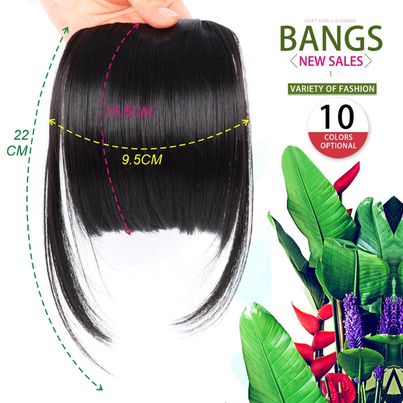 high temperature synthetic fiber fringe clip in bangs hair extensions