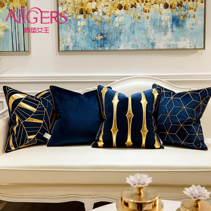 luxury blue decorative cushion