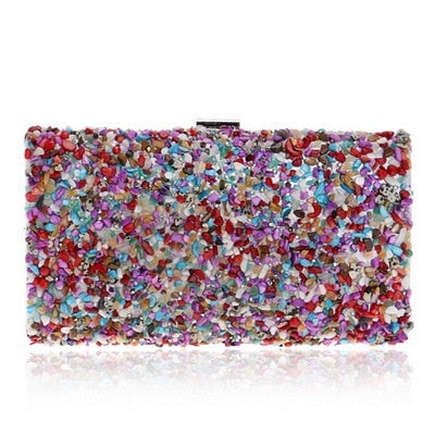 bohemian  stone evening bags candy color rhinestones day clutch new design female handbags chain purse ym1136 / mini(max length<20cm)