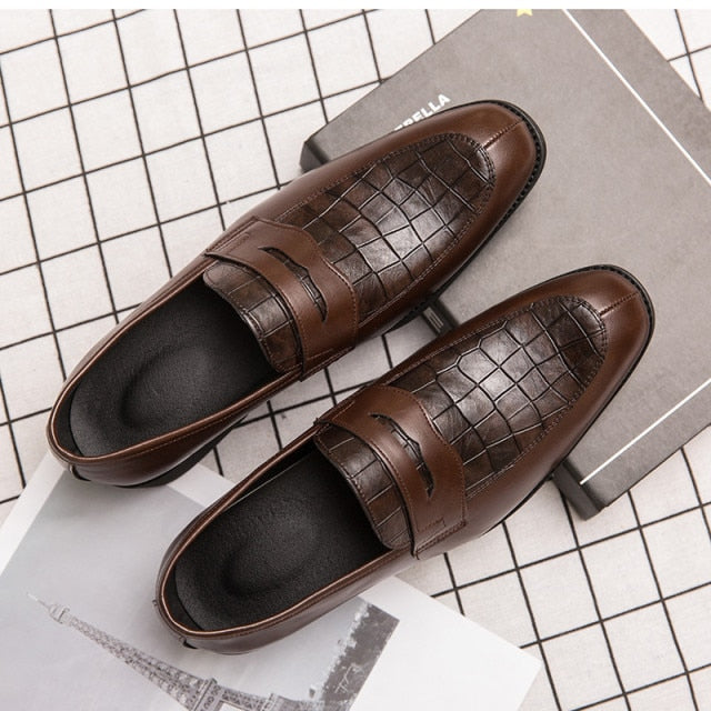 men casual shoes formal men's designer loafers luxurious leather stitching summer fashion high quality party wedding