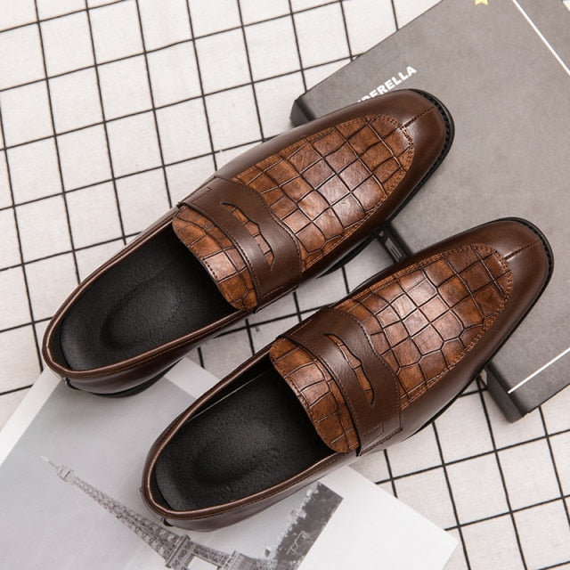 men casual shoes formal men's designer loafers luxurious leather stitching summer fashion high quality party wedding