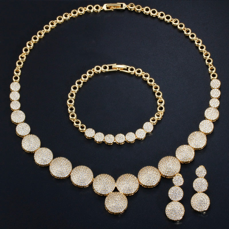 high quality cubic zircon necklace jewelry set