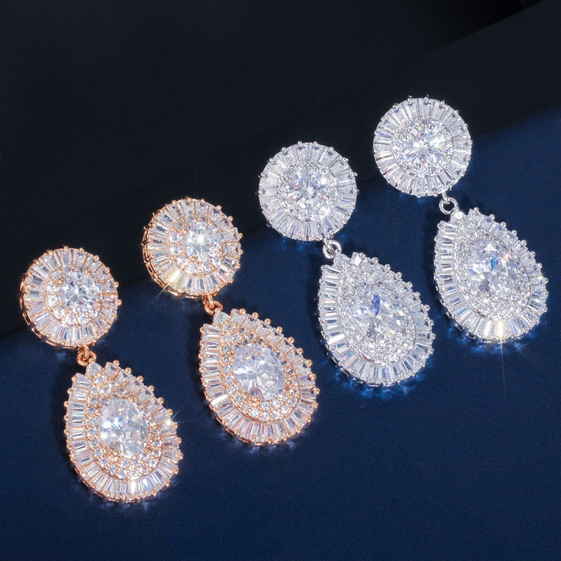 exclusive luxury gold plate cubic zirconia jewelry sets