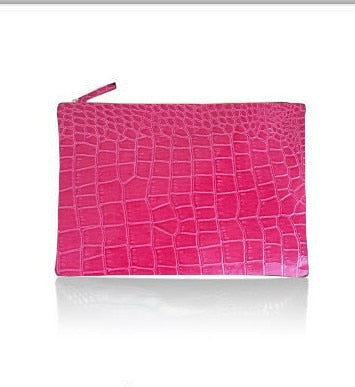 women envelope leather crocodile pattern luxury clutch bag red