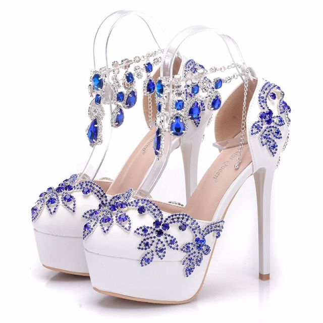 luxury crystal tassel high heels