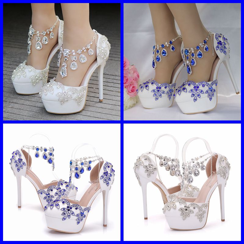 luxury crystal tassel high heels