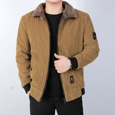 corduroy cotton warm padded thermal coats for men