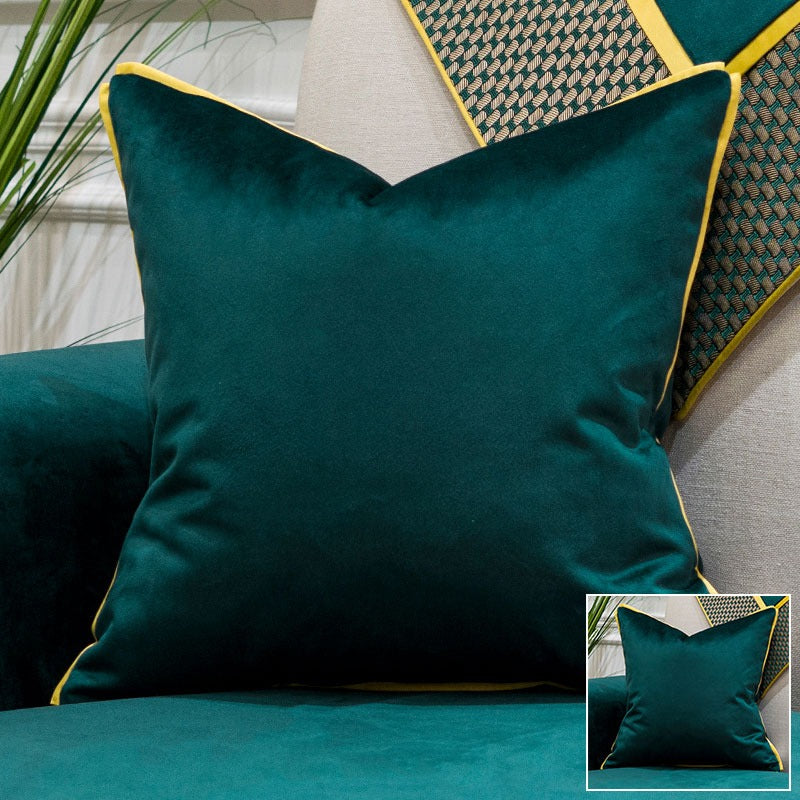 luxury patchwork velvet teal green cushion
