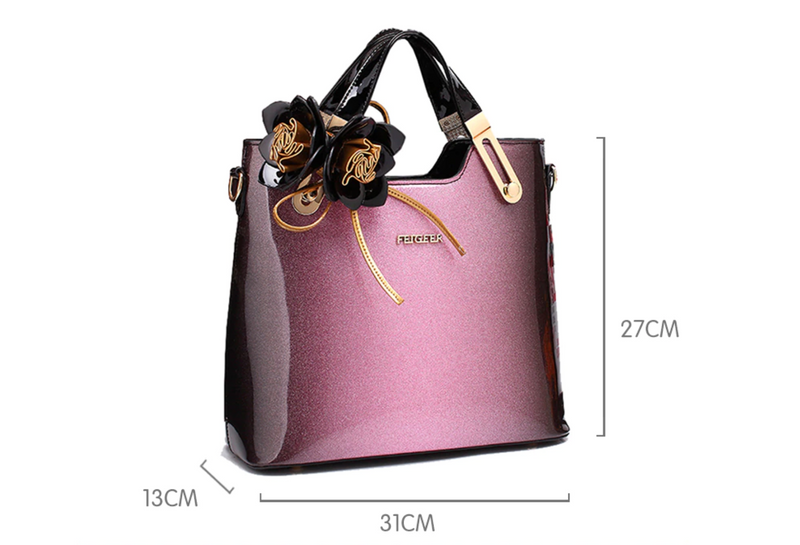 high quality patent leather designer women handbag