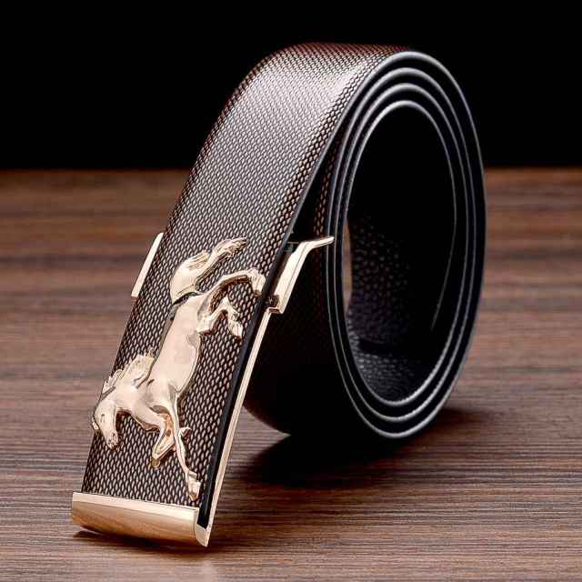 designer leather buckle fancy men belt