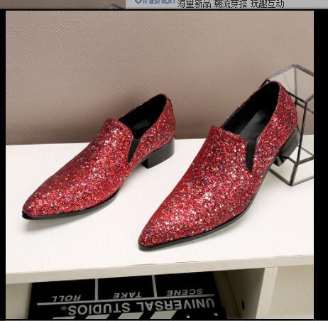 designer shoes luxury red glitter mens wedding party dress shoes flat genuine leather velvet smoking slipper mocassin homme