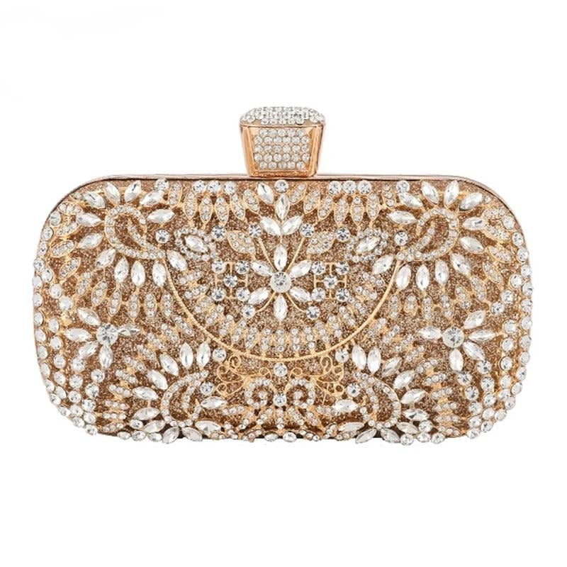luxury party clutch with metal handle