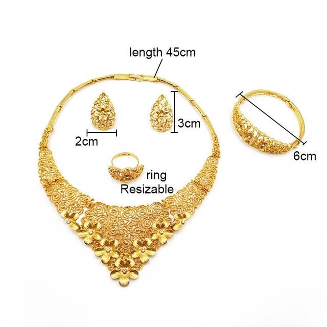 bridal wedding jewelry sets gold-color