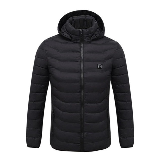 electric heated cotton outdoor usb hooded thermal warmer jacket