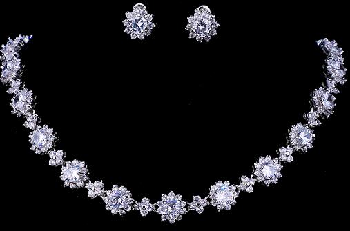 emmaya luxury cubic zircon crystal bridal jewelry sets white