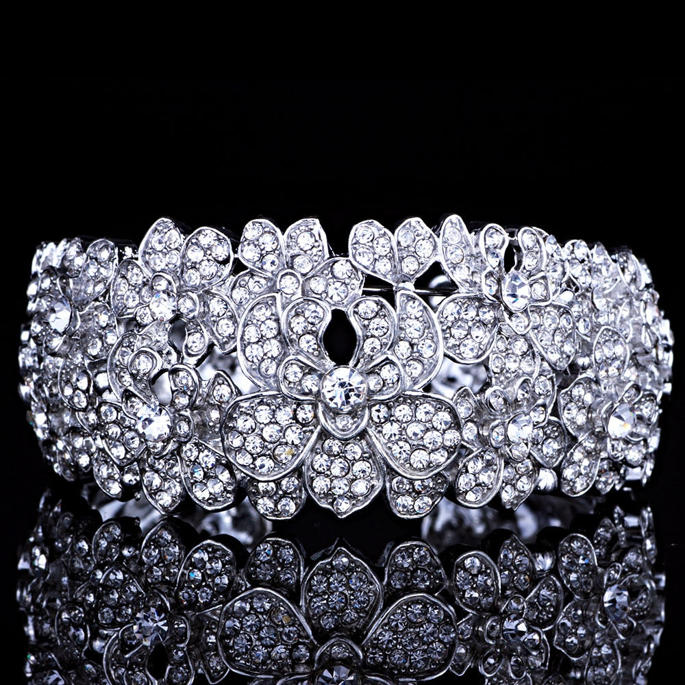 crystal rhinestones luxury wedding bracelet