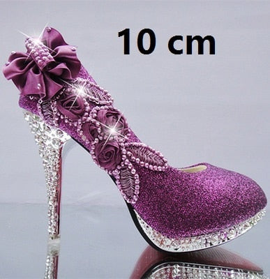 glitter gorgeous evening party crystal floral high heels