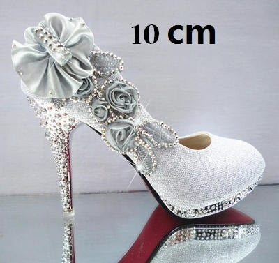 glitter gorgeous evening party crystal floral high heels