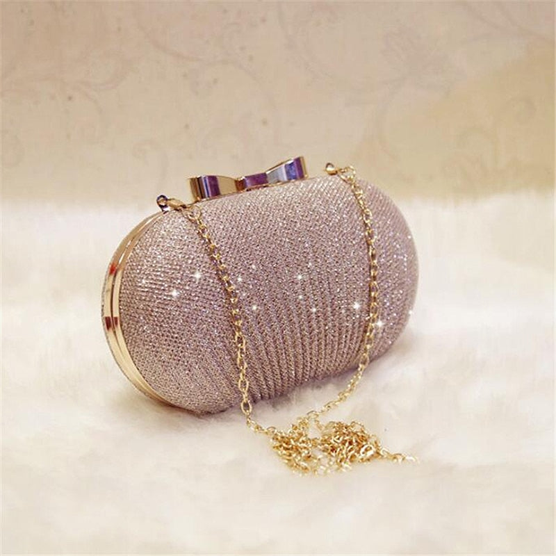 golden wedding shiny clutch bag for women