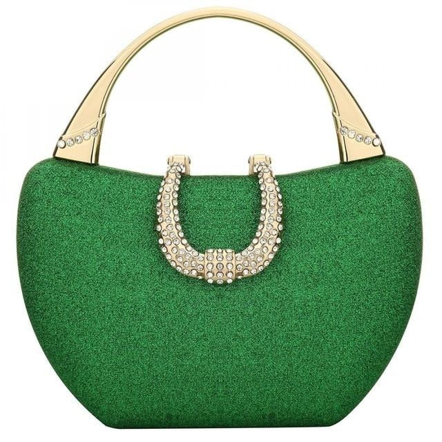 sparkling shoulder envelope party handbags green