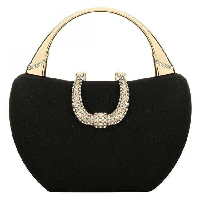 sparkling shoulder envelope party handbags black