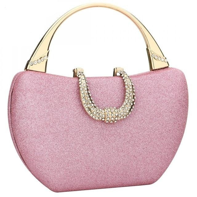 sparkling shoulder envelope party handbags pink