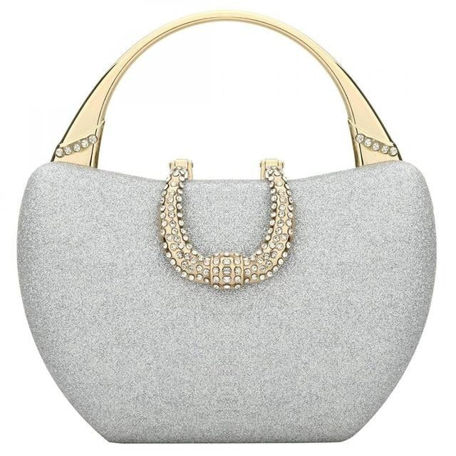 sparkling shoulder envelope party handbags silver