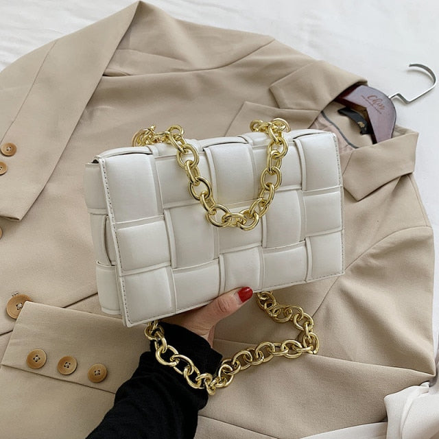 green weave crossbody bag luxury women designer leather shoulder bags small flap messenger handbag chain tote bag bolsa feminina white