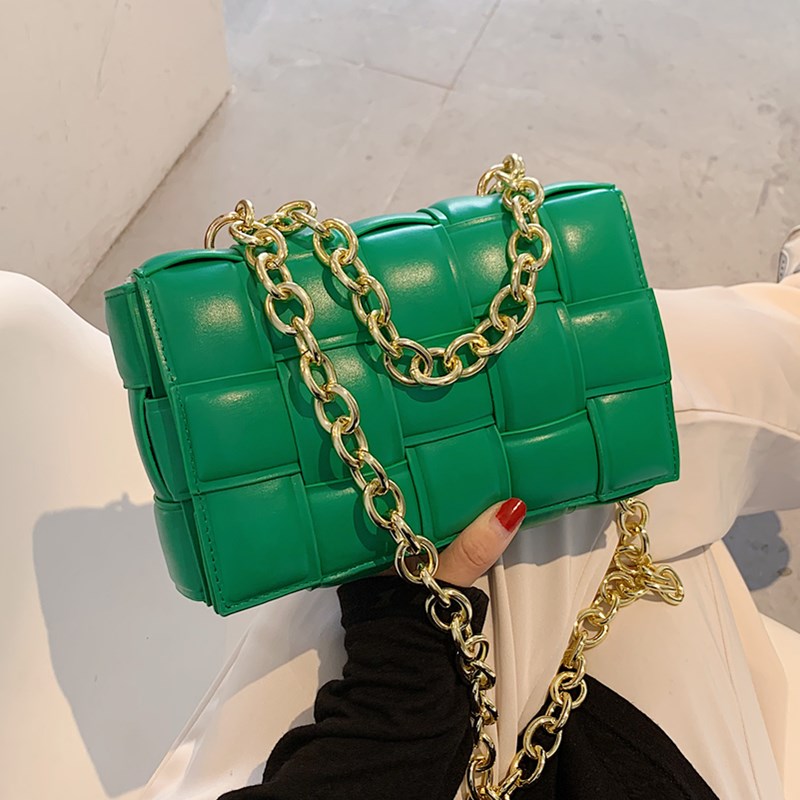 green weave crossbody bag luxury women designer leather shoulder bags small flap messenger handbag chain tote bag bolsa feminina