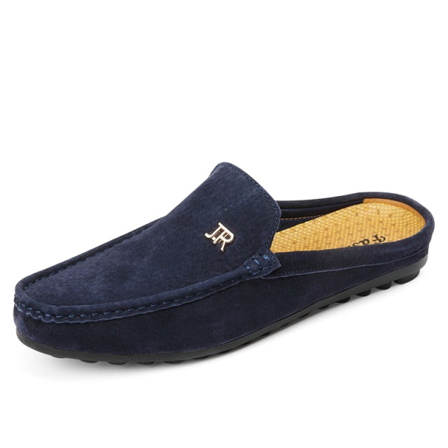 half shoes for men moccasins summer shoes brand handmade fashion slipon male driving shoes suede leather slippers mens loafers