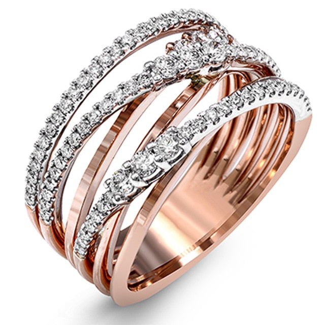 huitan gorgeous dazzling cross women ring cubic zirconia love jewelry stylish valentine's day gift