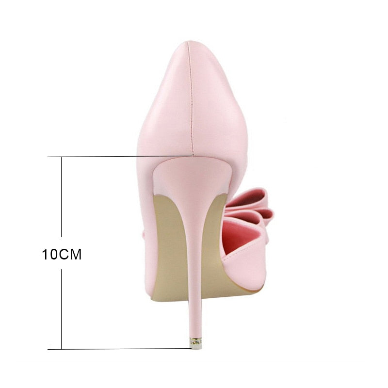 fashion butterfly knot pointed toe women high heels
