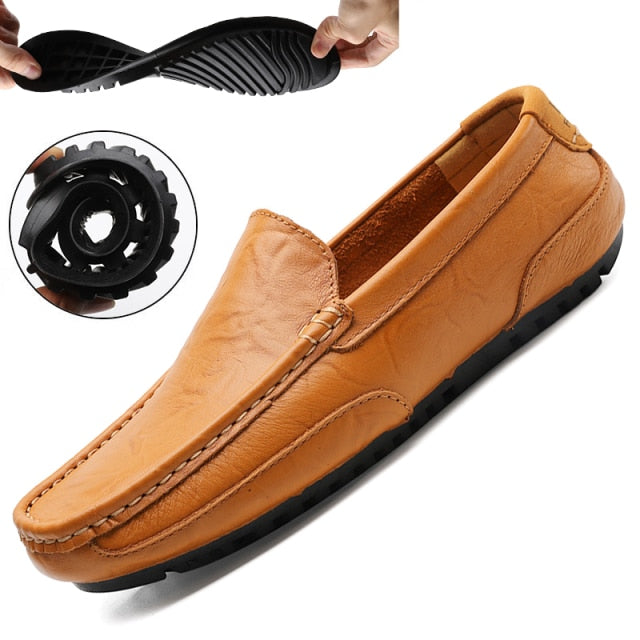 leather men shoes luxury trendy casual slip on formal loafers men moccasins italian black male driving shoes sneakers