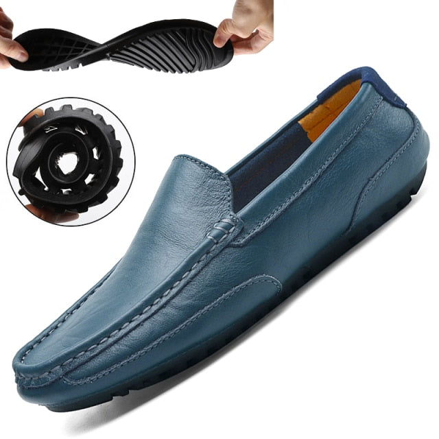 leather men shoes luxury trendy casual slip on formal loafers men moccasins italian black male driving shoes sneakers