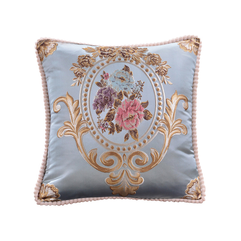 luxury embroidery jacquard beaded edge cushion